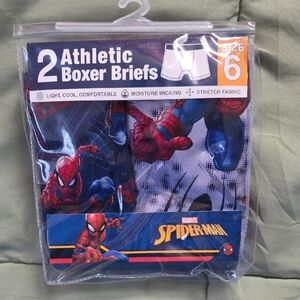 Marvel Spider-Man Boys' 2-pack Athletic Boxer Briefs, Sz 6